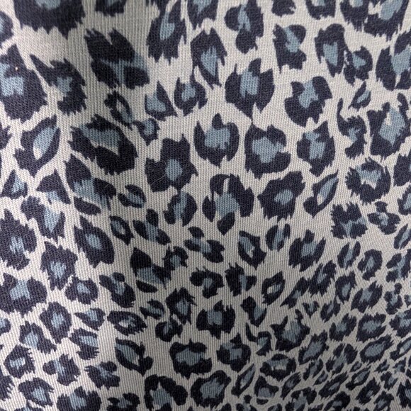 N Natori Blue Leopard Print Cotton Jersey Caftan Midnight Navy Size Large NWT - Picture 10 of 13